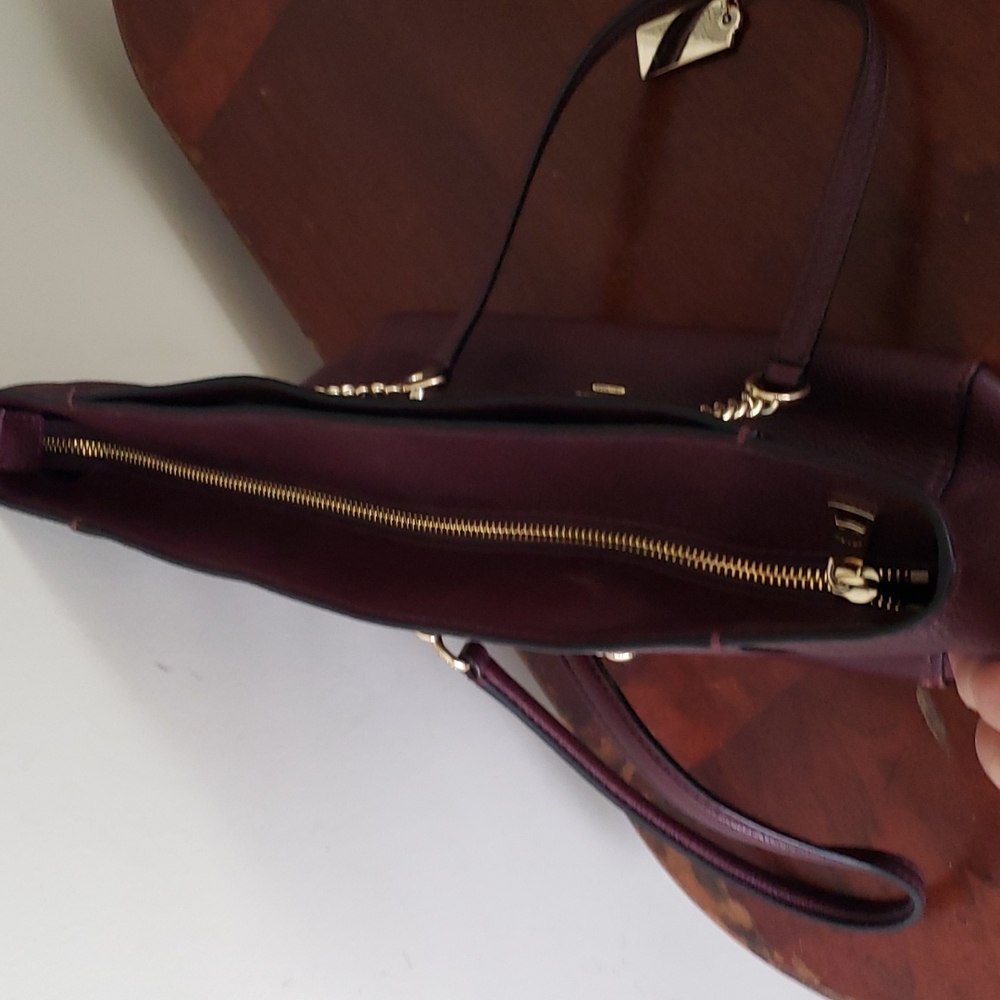 Coach Burgundy Oxblood Leather Tote Bag - Picture 3 of 14